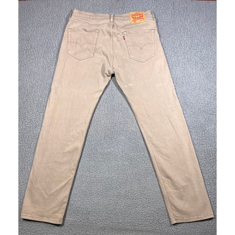 Levi Strauss 505 Khaki Tan Straight Leg Jeans Mens W34 L32 Cotton Blend - Picture 3 of 14